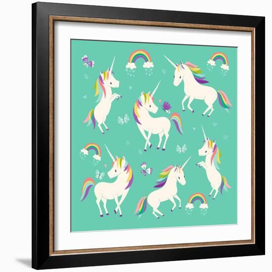 Unicorn Frolic-Heather Rosas-Framed Art Print