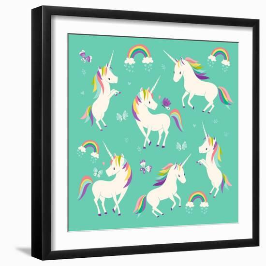 Unicorn Frolic-Heather Rosas-Framed Art Print