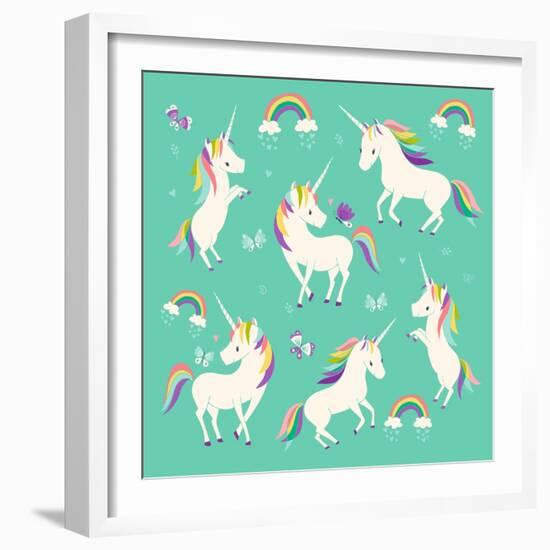 Unicorn Frolic-Heather Rosas-Framed Art Print