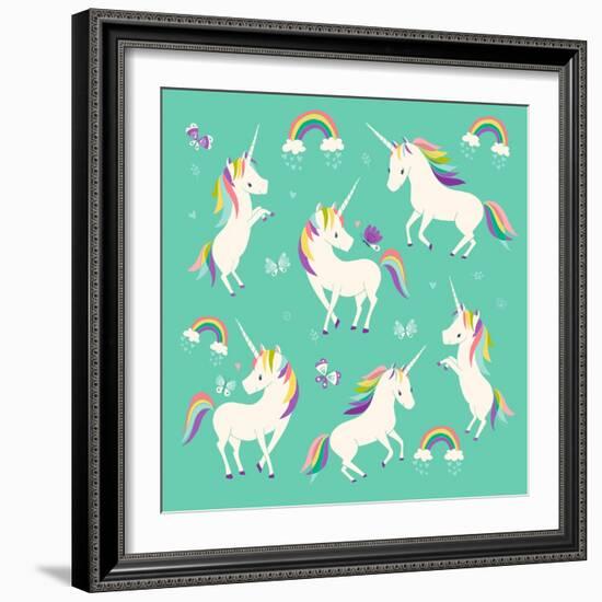 Unicorn Frolic-Heather Rosas-Framed Art Print