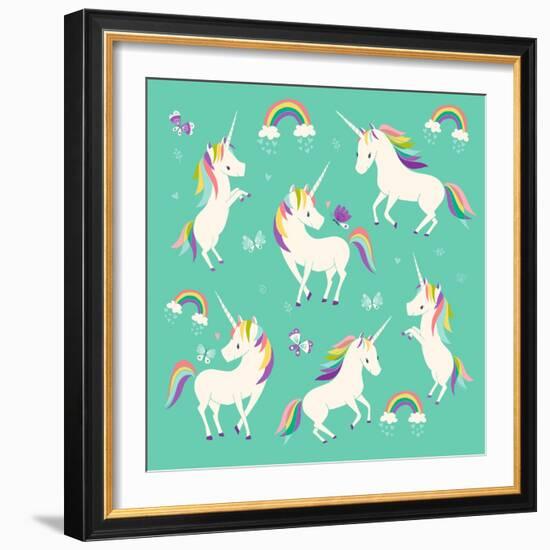 Unicorn Frolic-Heather Rosas-Framed Art Print