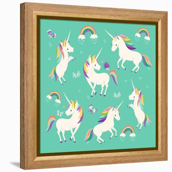 Unicorn Frolic-Heather Rosas-Framed Stretched Canvas