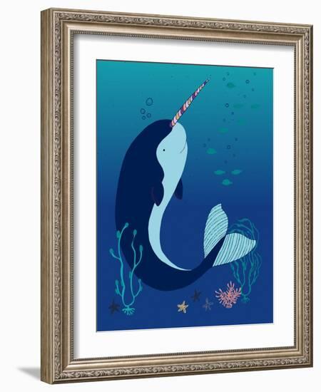 Unicorn of the Sea-Cody Alice Moore-Framed Art Print