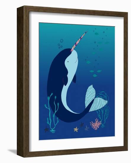 Unicorn of the Sea-Cody Alice Moore-Framed Art Print