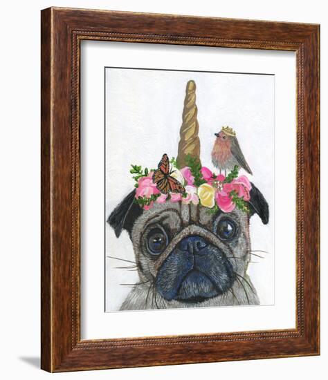 Unicorn Pug-Melissa Symons-Framed Art Print