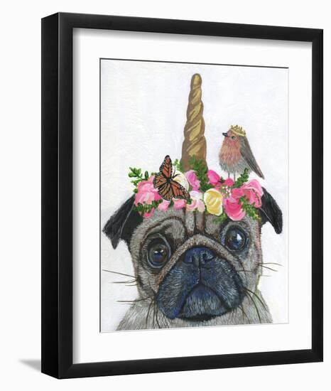 Unicorn Pug-Melissa Symons-Framed Art Print