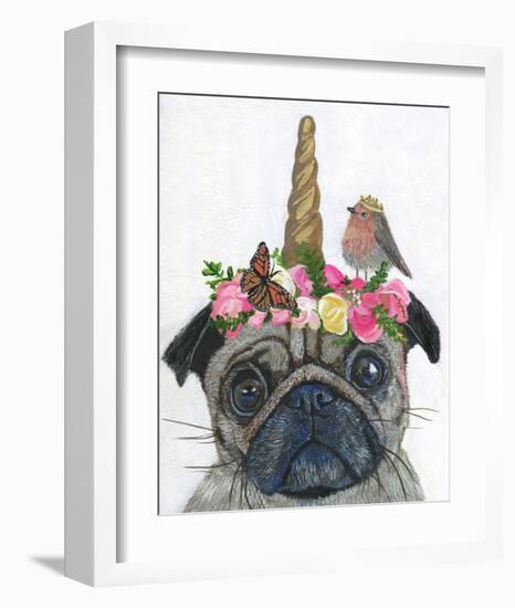 Unicorn Pug-Melissa Symons-Framed Art Print