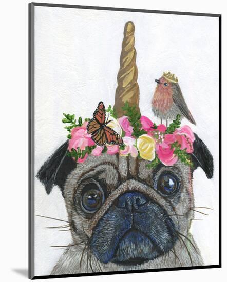 Unicorn Pug-Melissa Symons-Mounted Art Print