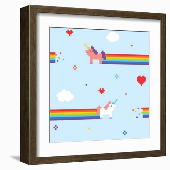 Unicorn Seamless Vector Pattern-dmitriylo-Framed Art Print