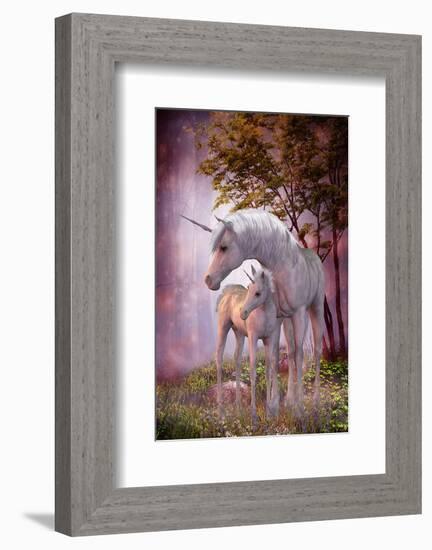 Unicorns Mare and Foal-null-Framed Art Print