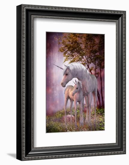 Unicorns Mare and Foal-null-Framed Art Print