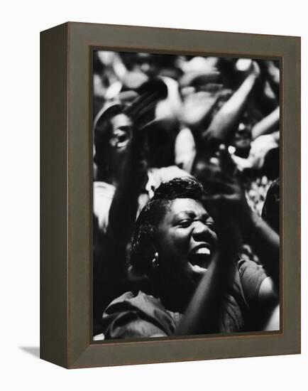 Unidentified African American Women at Meeting First Baptist Church During Bus Boycott-null-Framed Premier Image Canvas