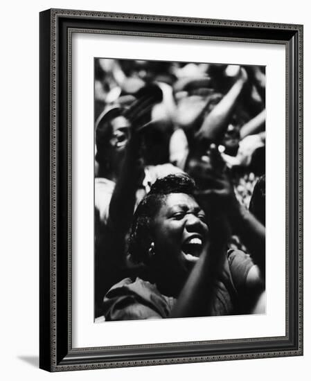 Unidentified African American Women at Meeting First Baptist Church During Bus Boycott-null-Framed Photographic Print