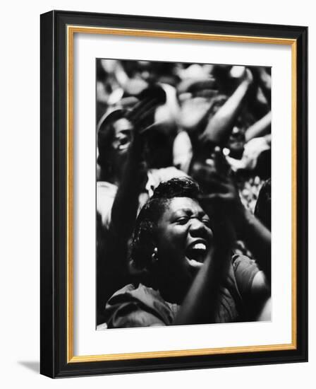 Unidentified African American Women at Meeting First Baptist Church During Bus Boycott-null-Framed Photographic Print