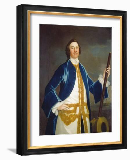 Unidentified British Naval Officer, c.1745-John Wollaston-Framed Giclee Print