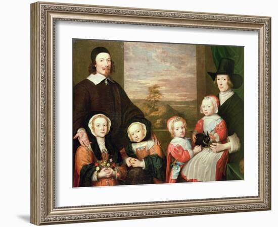 Unidentified Family Portrait, Traditionally Thought to Be That of Sir Thomas Browne, Mid 1640s-William Dobson-Framed Giclee Print