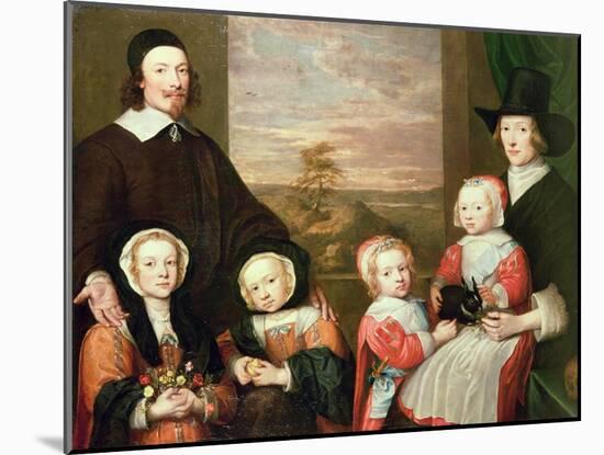 Unidentified Family Portrait, Traditionally Thought to Be That of Sir Thomas Browne, Mid 1640s-William Dobson-Mounted Giclee Print