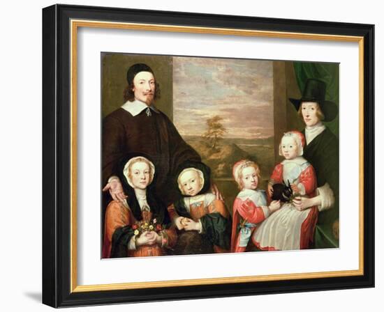 Unidentified Family Portrait, Traditionally Thought to Be That of Sir Thomas Browne, Mid 1640s-William Dobson-Framed Giclee Print