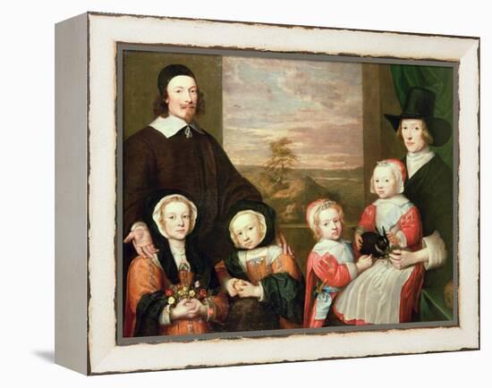 Unidentified Family Portrait, Traditionally Thought to Be That of Sir Thomas Browne, Mid 1640s-William Dobson-Framed Premier Image Canvas