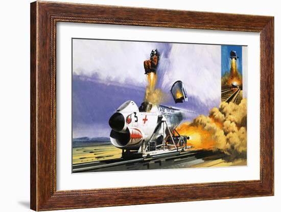 Unidentified High Speed Cart with Ejector Seat-Wilf Hardy-Framed Giclee Print