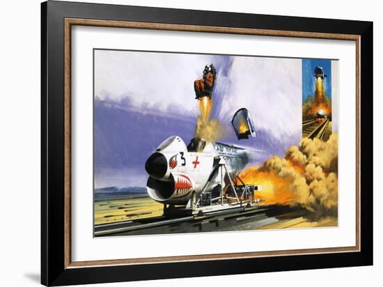 Unidentified High Speed Cart with Ejector Seat-Wilf Hardy-Framed Giclee Print