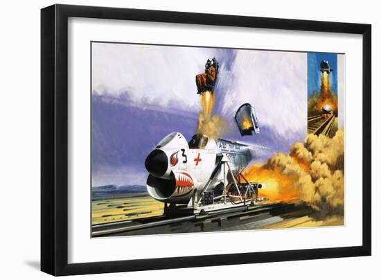 Unidentified High Speed Cart with Ejector Seat-Wilf Hardy-Framed Giclee Print