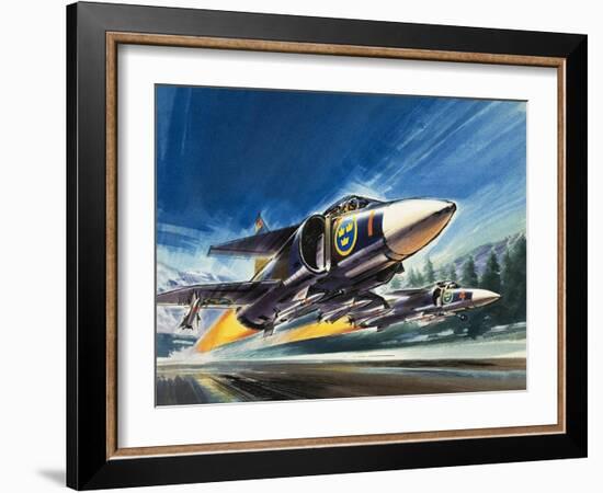 Unidentified Jet Fighter-Wilf Hardy-Framed Giclee Print