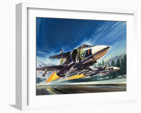 Unidentified Jet Fighter-Wilf Hardy-Framed Giclee Print