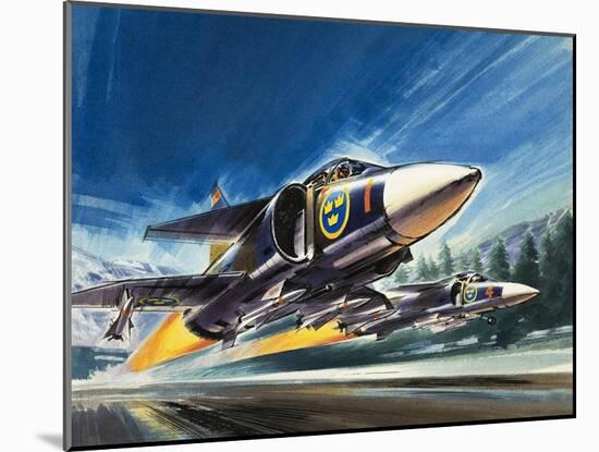 Unidentified Jet Fighter-Wilf Hardy-Mounted Giclee Print