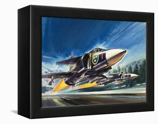 Unidentified Jet Fighter-Wilf Hardy-Framed Premier Image Canvas