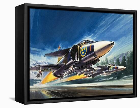 Unidentified Jet Fighter-Wilf Hardy-Framed Premier Image Canvas
