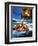 Unidentified Liferaft Escaping Explosion on Oil Rig-Wilf Hardy-Framed Giclee Print