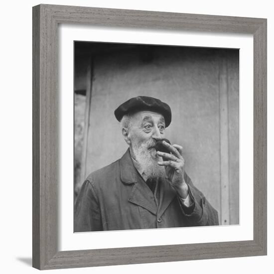 Unidentified Man Smelling a Truffle-Thomas D^ Mcavoy-Framed Photographic Print