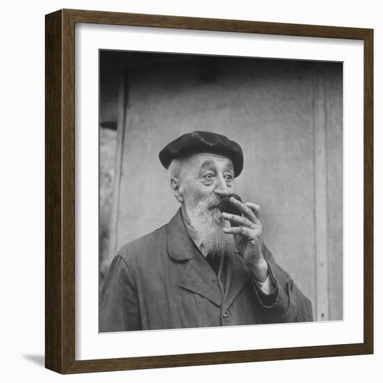 Unidentified Man Smelling a Truffle-Thomas D^ Mcavoy-Framed Photographic Print