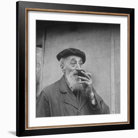 Unidentified Man Smelling a Truffle-Thomas D^ Mcavoy-Framed Photographic Print