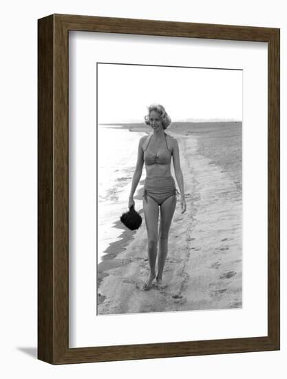 Unidentified Model in at a Beach, 1960-Allan Grant-Framed Photographic Print