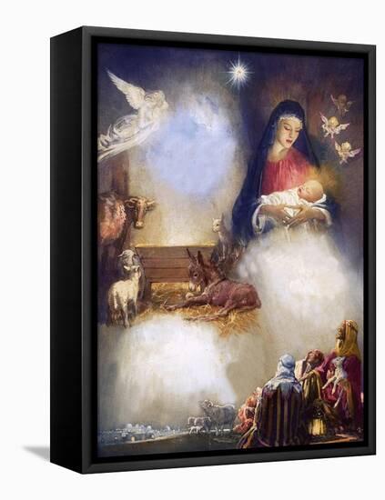 Unidentified Montage Based on the Birth of Jesus-John Millar Watt-Framed Premier Image Canvas