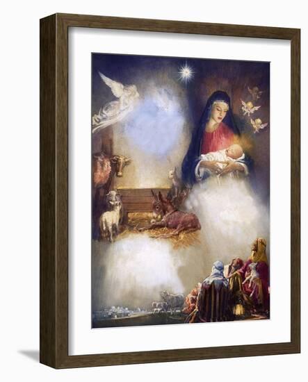 Unidentified Montage Based on the Birth of Jesus-John Millar Watt-Framed Giclee Print