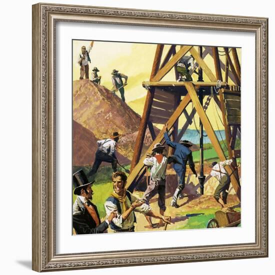 Unidentified Oil Drilling Rig-null-Framed Giclee Print