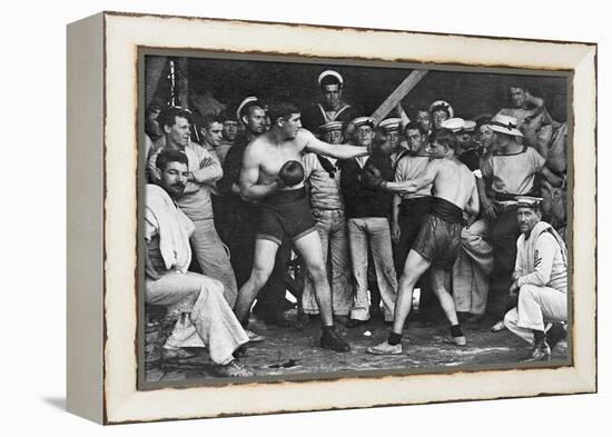 Unidentified Sailors Watch a Boxing Match in their Midst Aboard Hmas Melbourne, 1915-null-Framed Premier Image Canvas