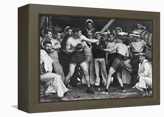 Unidentified Sailors Watch a Boxing Match in their Midst Aboard Hmas Melbourne, 1915-null-Framed Premier Image Canvas