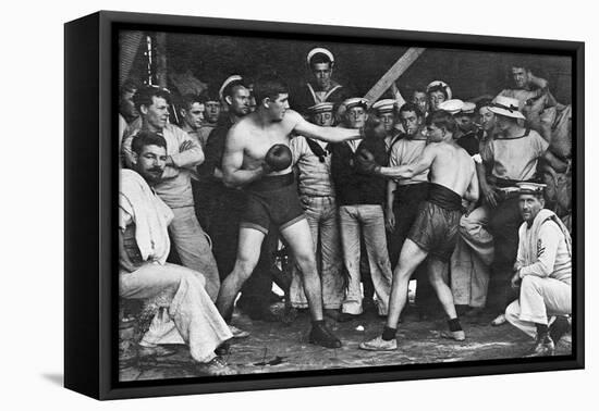 Unidentified Sailors Watch a Boxing Match in their Midst Aboard Hmas Melbourne, 1915-null-Framed Premier Image Canvas