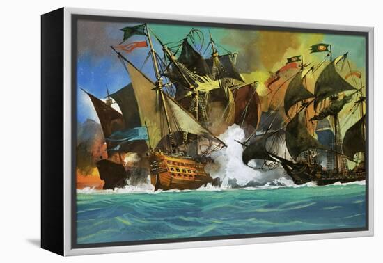 Unidentified Sea Battle-Severino Baraldi-Framed Premier Image Canvas