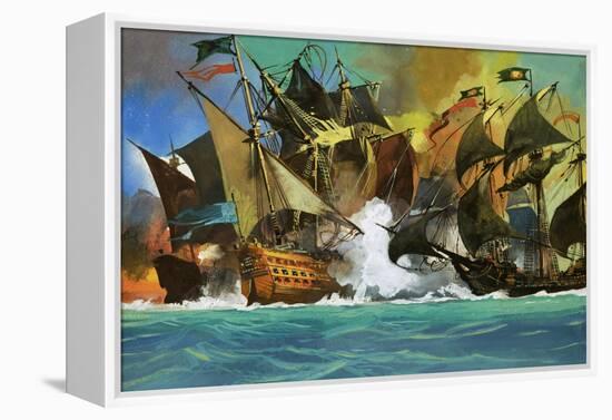 Unidentified Sea Battle-Severino Baraldi-Framed Premier Image Canvas