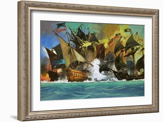 Unidentified Sea Battle-Severino Baraldi-Framed Giclee Print