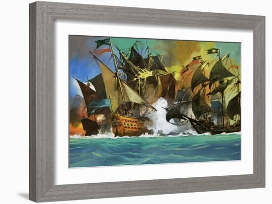 Unidentified Sea Battle-Severino Baraldi-Framed Giclee Print