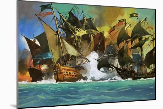 Unidentified Sea Battle-Severino Baraldi-Mounted Giclee Print