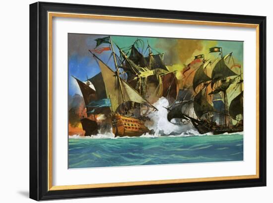 Unidentified Sea Battle-Severino Baraldi-Framed Giclee Print