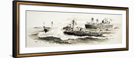 Unidentified Ship and Pilits Boat-John S. Smith-Framed Giclee Print