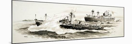 Unidentified Ship and Pilits Boat-John S. Smith-Mounted Giclee Print